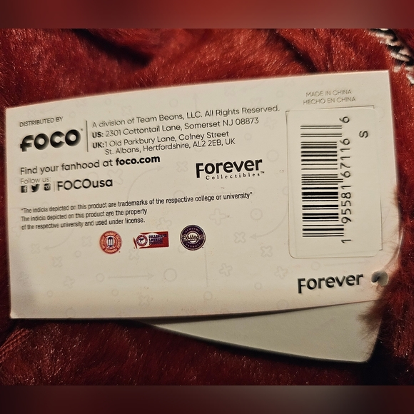 NWT Arkansas Razorbacks open-toed fuzzy slippers. Size: S 5-6 - Picture 7 of 7